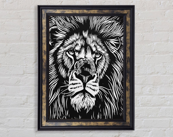Lithograph Chunky Lion Framed Print