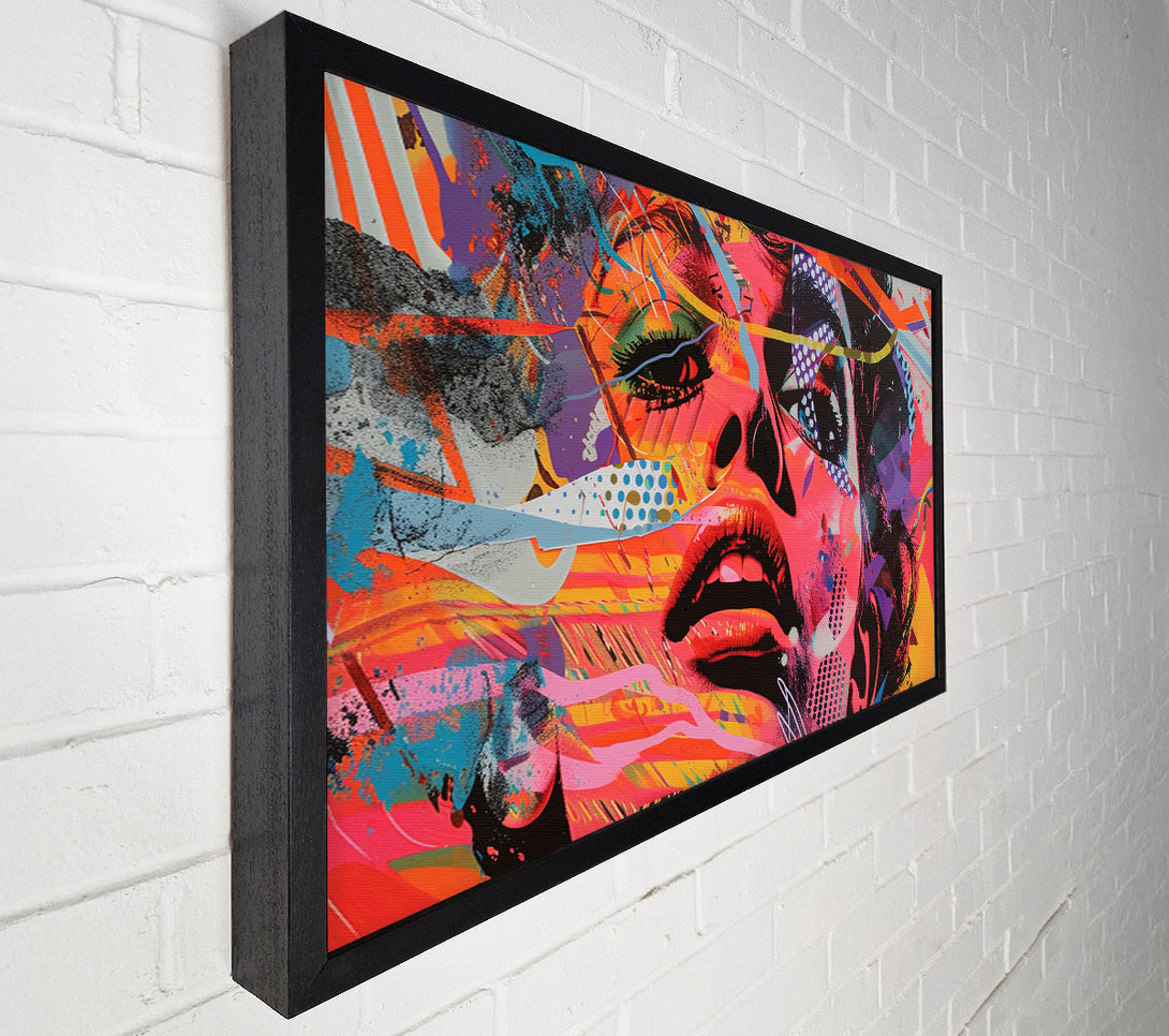  A Canvas Print of Lithograph Collage Woman Canvas Art
