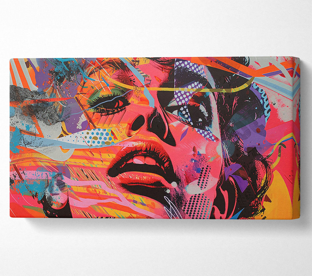  A Canvas Print of Lithograph Collage Woman Canvas Art