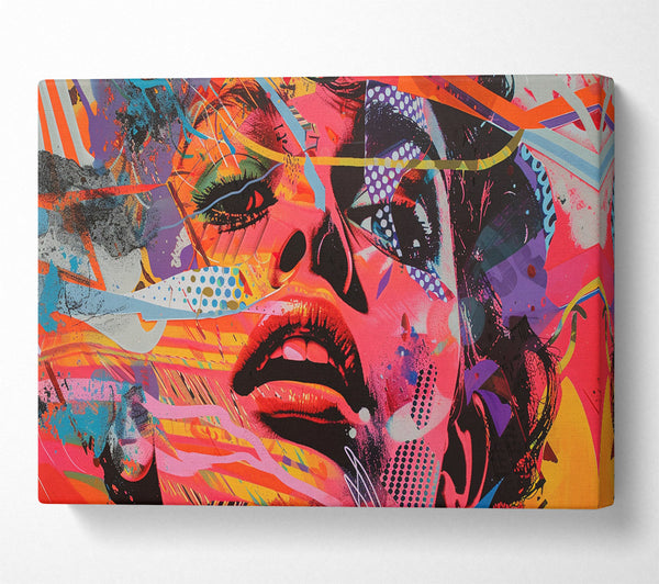  A Canvas Print of Lithograph Collage Woman Canvas Art