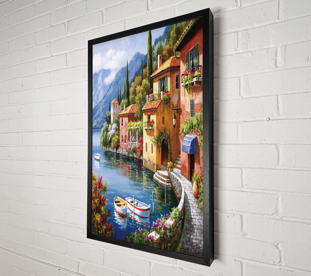  A Canvas Print of Little Coastal Village Canvas Wall Art