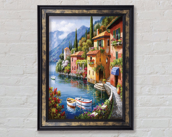 Little Coastal Village Framed Print