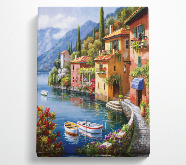  A Canvas Print of Little Coastal Village Canvas Wall Art