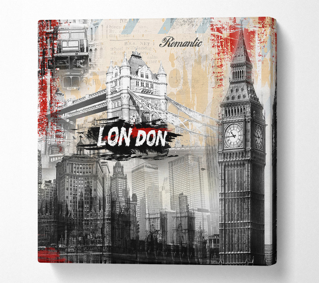  A Canvas Print of London Graffiti Canvas Wall Art