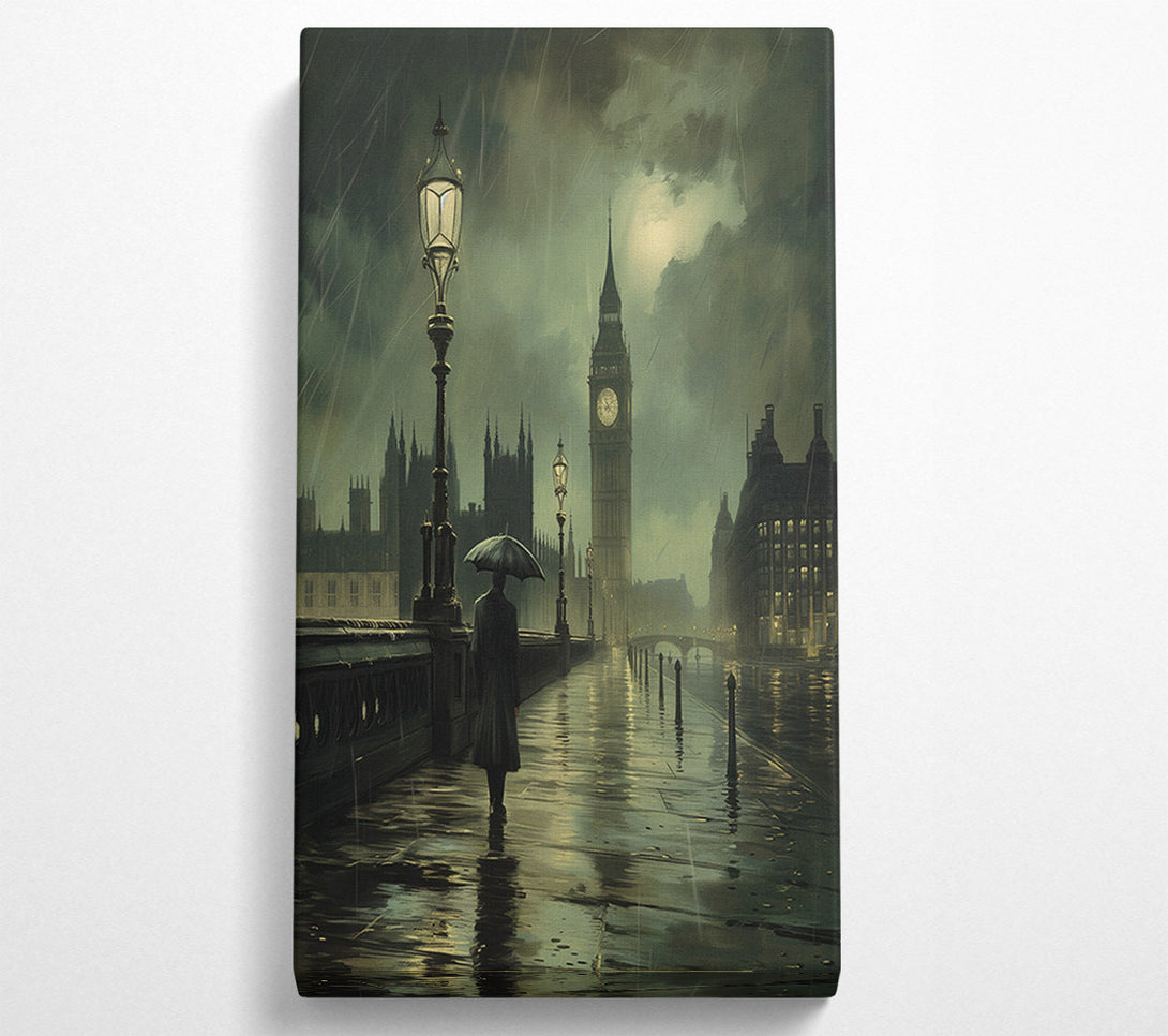  A Canvas Print of London Rain Gloomy Canvas Print