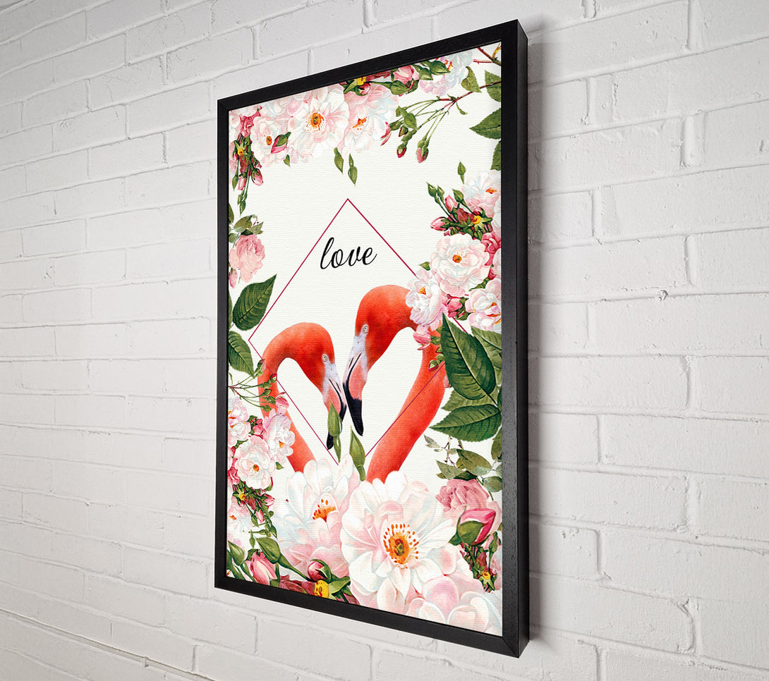  A Canvas Print of Love Flamingo Canvas Art