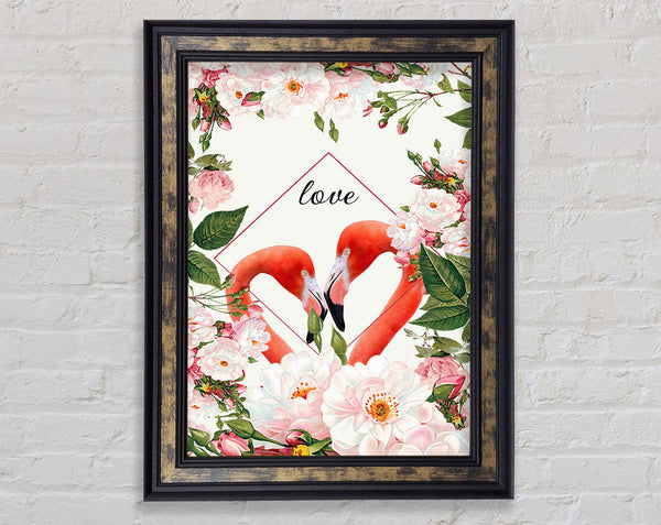 Love Flamingo Framed Print