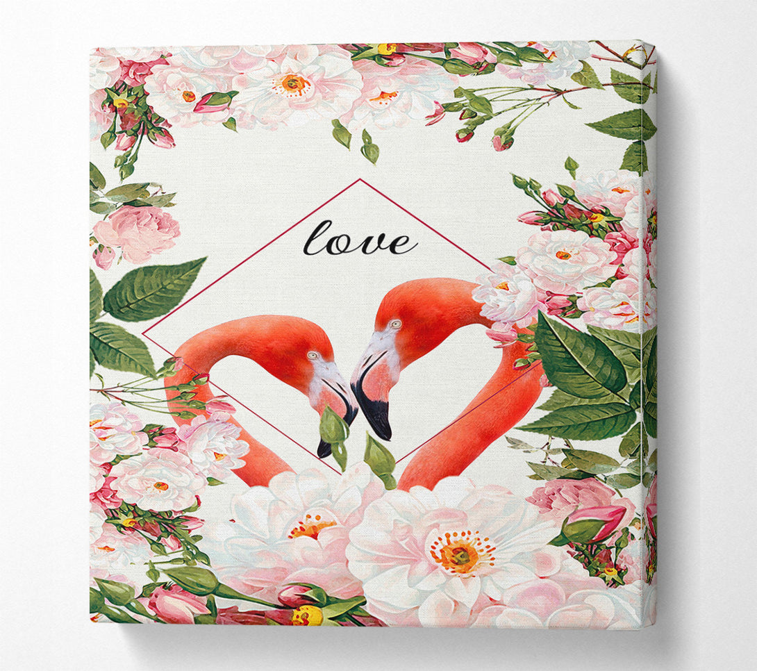  A Canvas Print of Love Flamingo Canvas Art