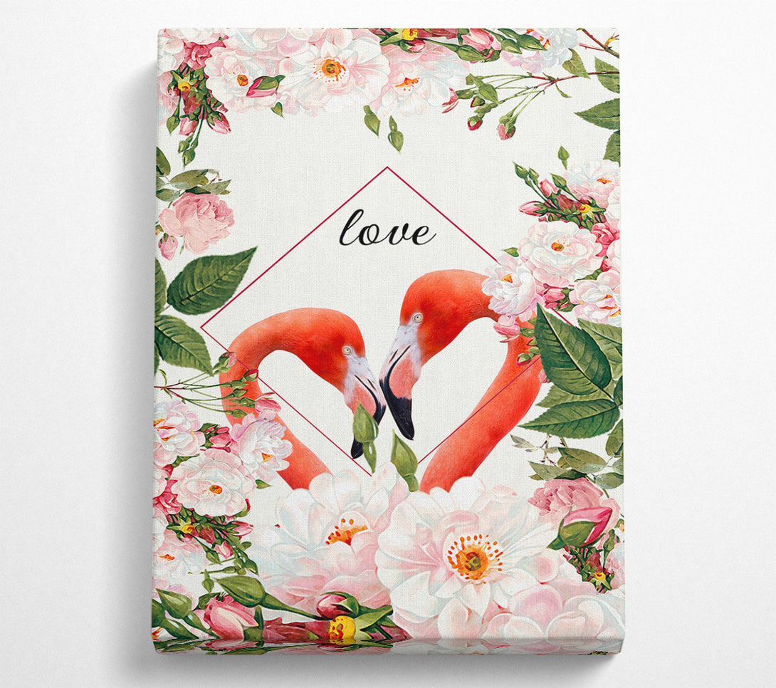  A Canvas Print of Love Flamingo Canvas Art
