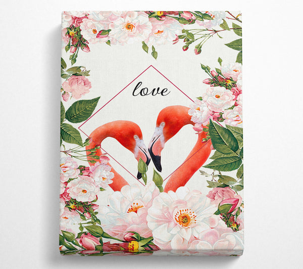  A Canvas Print of Love Flamingo Canvas Art