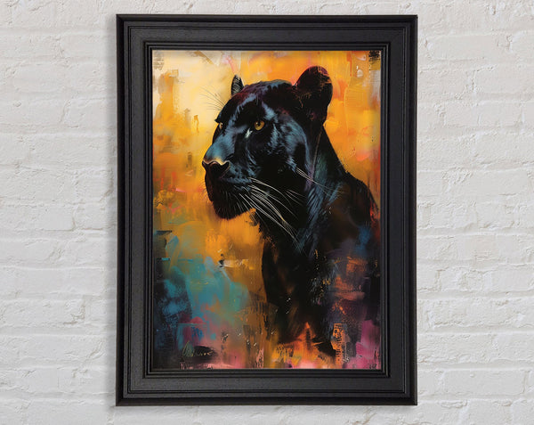 Majestic Black Panther Framed Print