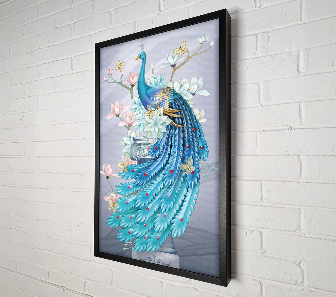  A Canvas Print of Majestic Blue Peacock Canvas Art