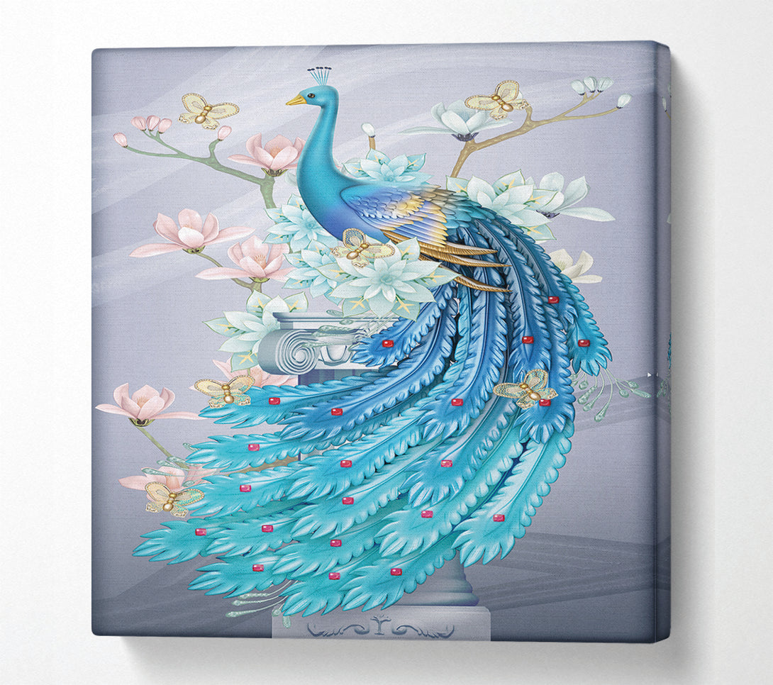  A Canvas Print of Majestic Blue Peacock Canvas Art