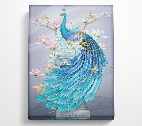  A Canvas Print of Majestic Blue Peacock Canvas Art