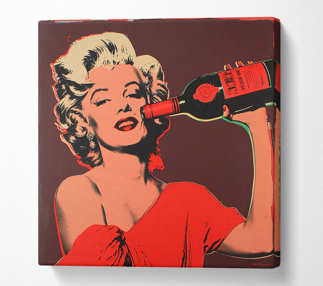  A Canvas Print of Marilyn Monroe Wine Canvas Wall Art