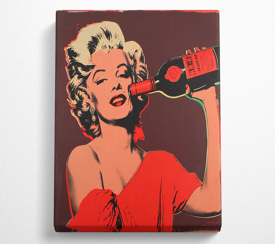 A Canvas Print of Marilyn Monroe Wine Canvas Wall Art