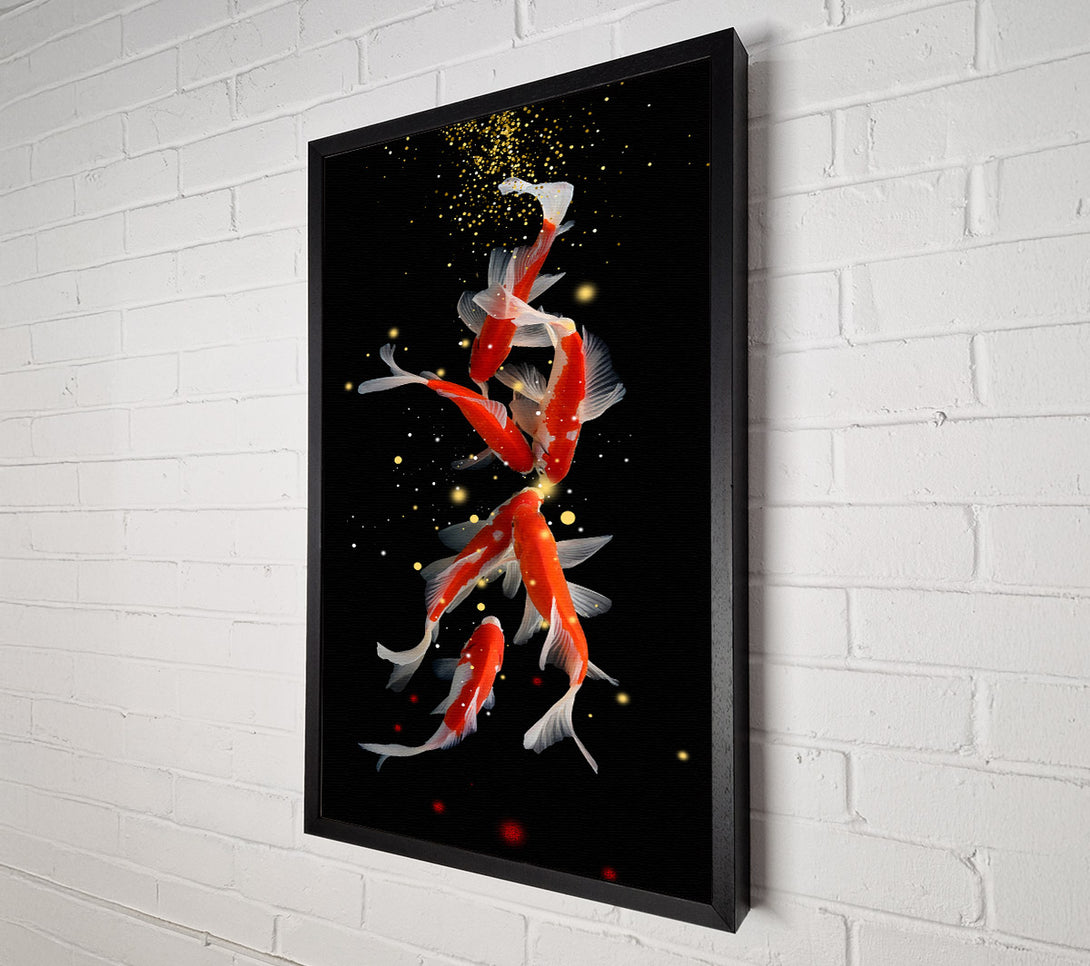  A Canvas Print of Midnight Black Koi Fish Canvas Print