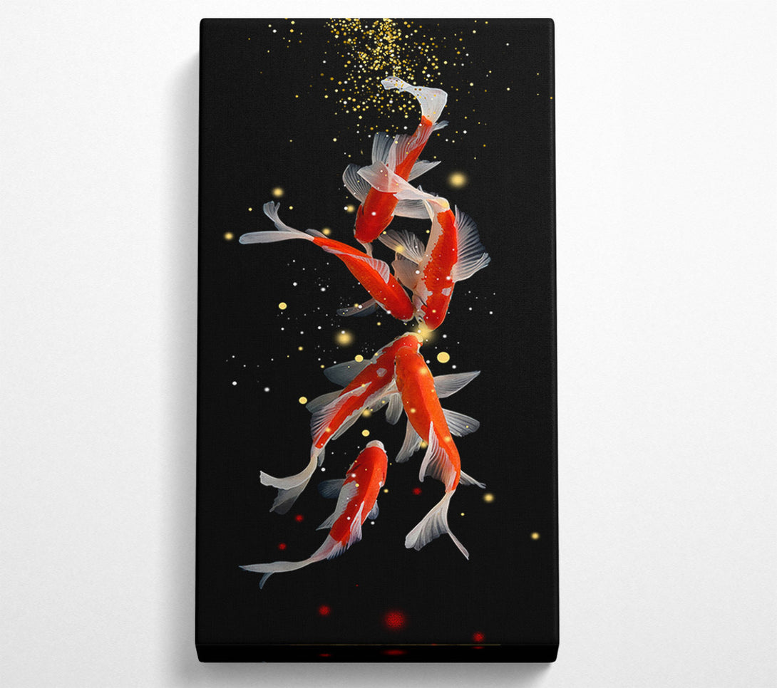  A Canvas Print of Midnight Black Koi Fish Canvas Print