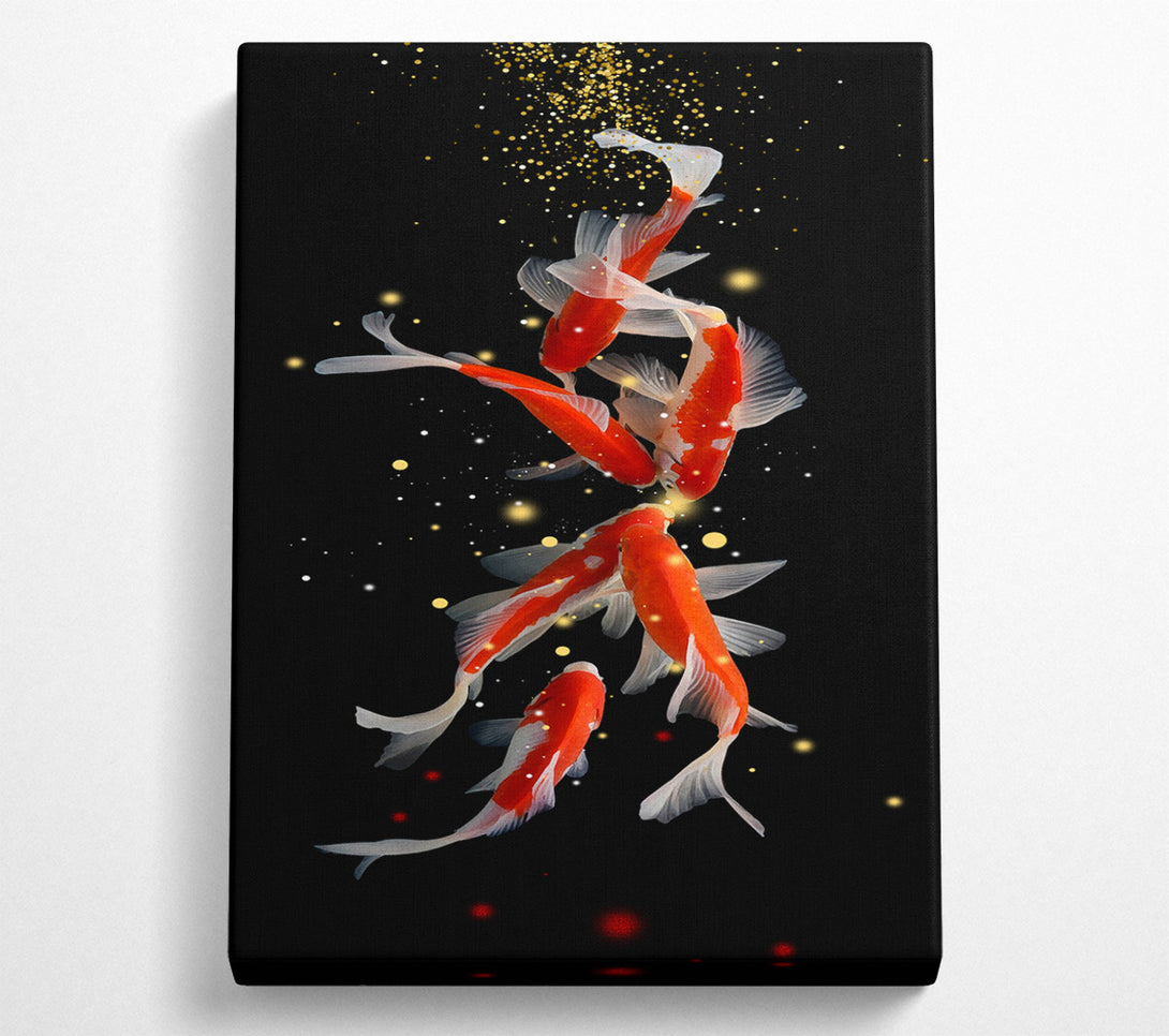  A Canvas Print of Midnight Black Koi Fish Canvas Print