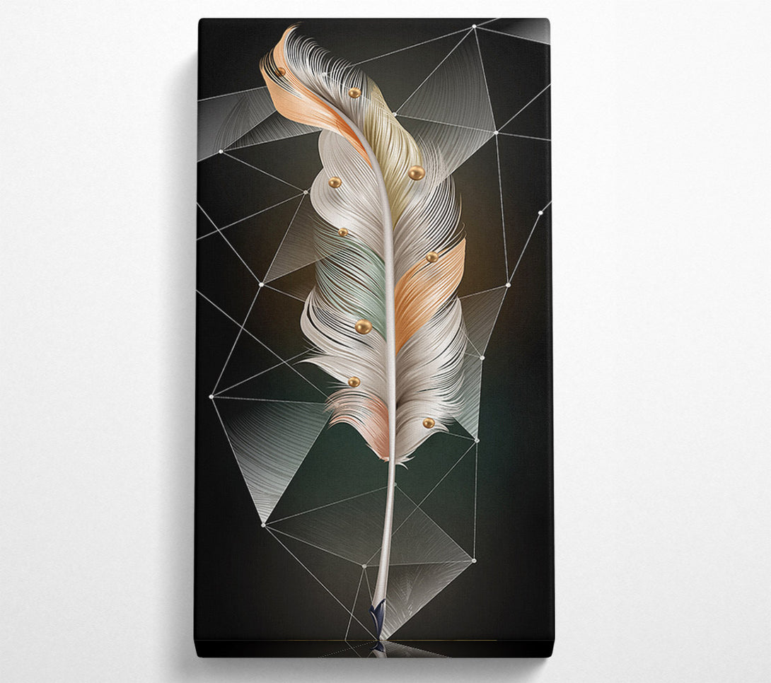  A Canvas Print of Minimalistic Feathe Cube Canvas Art