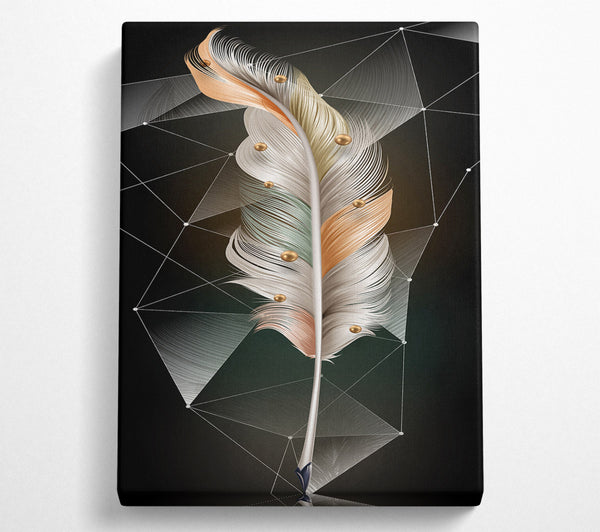  A Canvas Print of Minimalistic Feathe Cube Canvas Art
