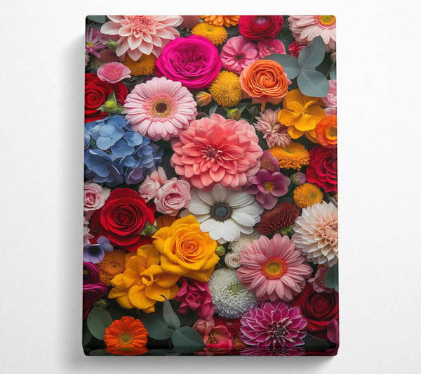  A Canvas Print of Mix Of Florists Flowers Canvas Art