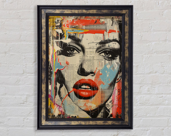 Model Graffiti Framed Print