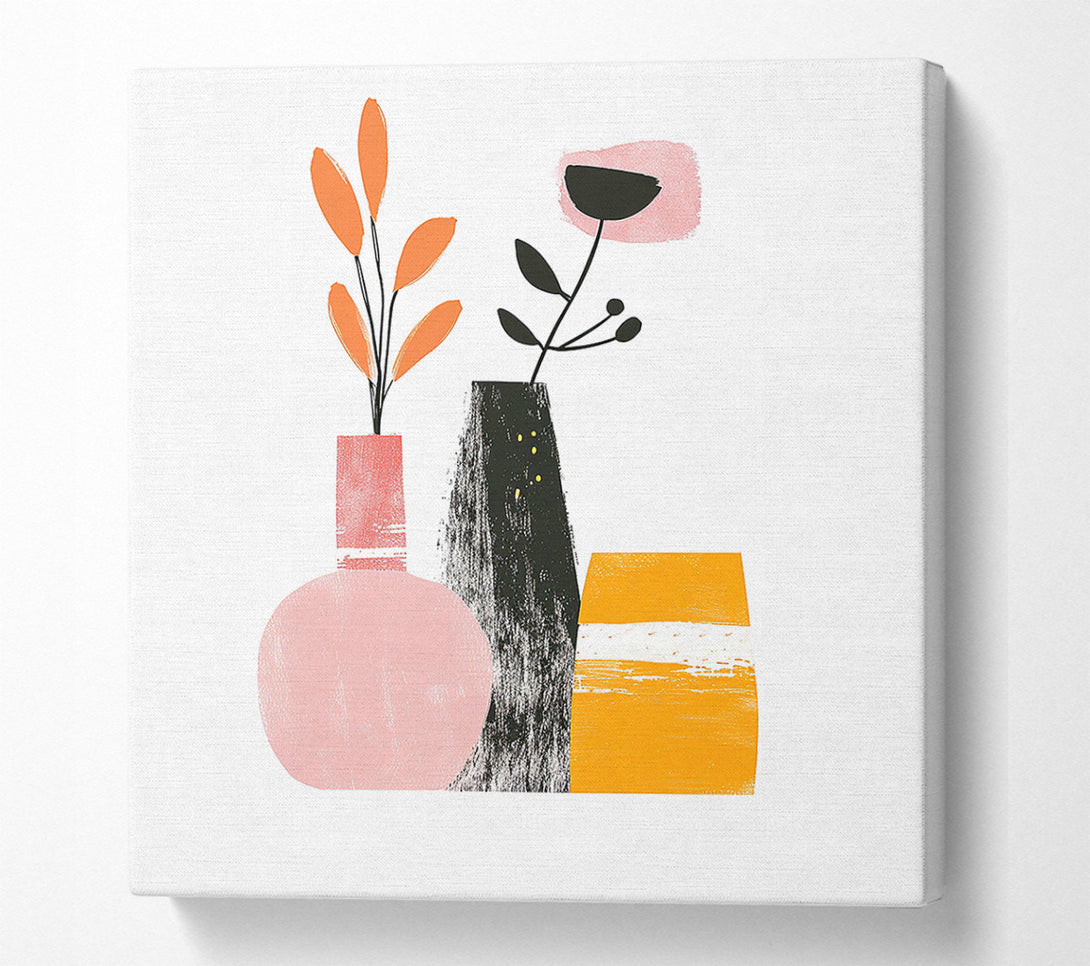  A Canvas Print of Modern Boho Vases Canvas Wall Art