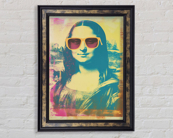 Mona Lisa Sunglasses Framed Print