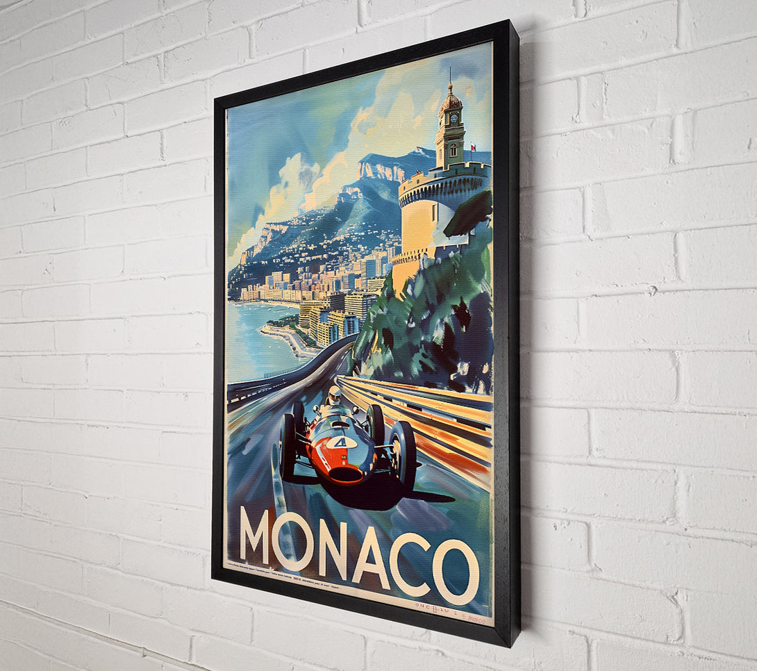  A Canvas Print of Monaco Vintage F1 Canvas Art