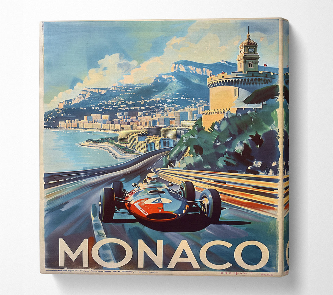  A Canvas Print of Monaco Vintage F1 Canvas Art