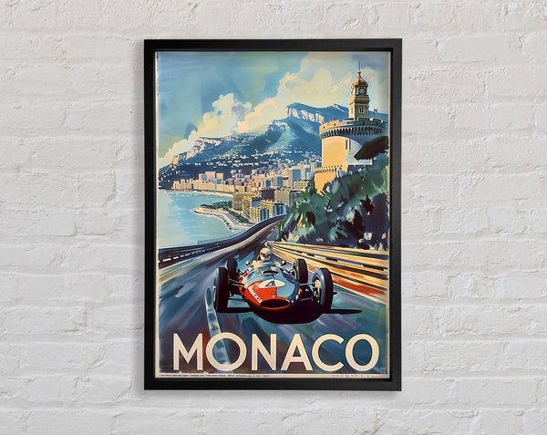 Monaco Vintage F1 Framed Print