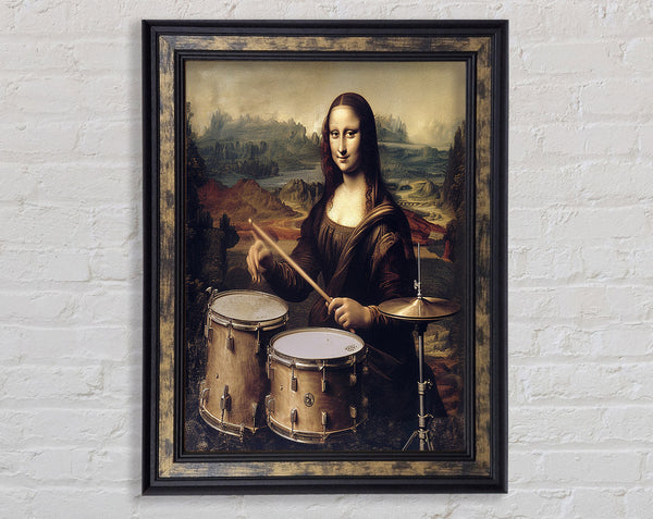 Mono Lisa Drums Framed Print