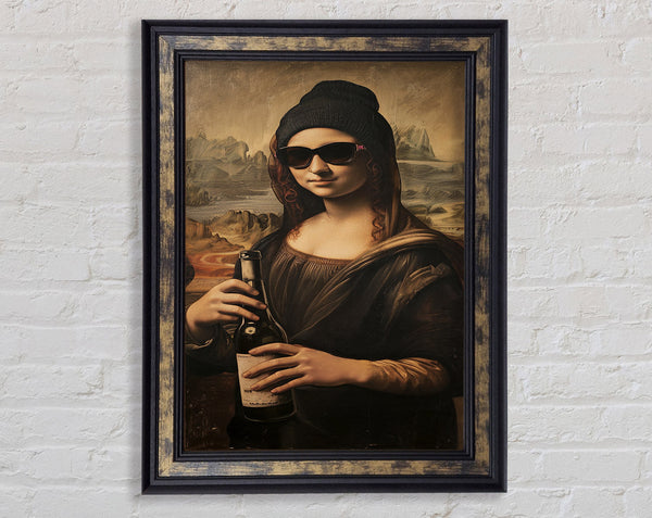 Mono Lisa Wine Framed Print