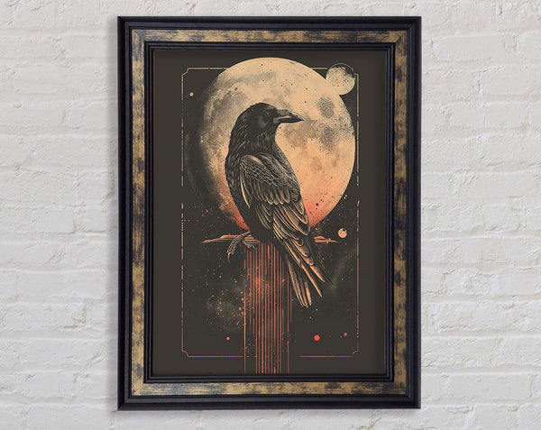 Moon Raven Framed Print