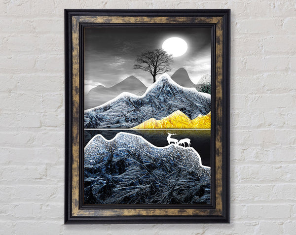 Moonlight Lake Framed Print