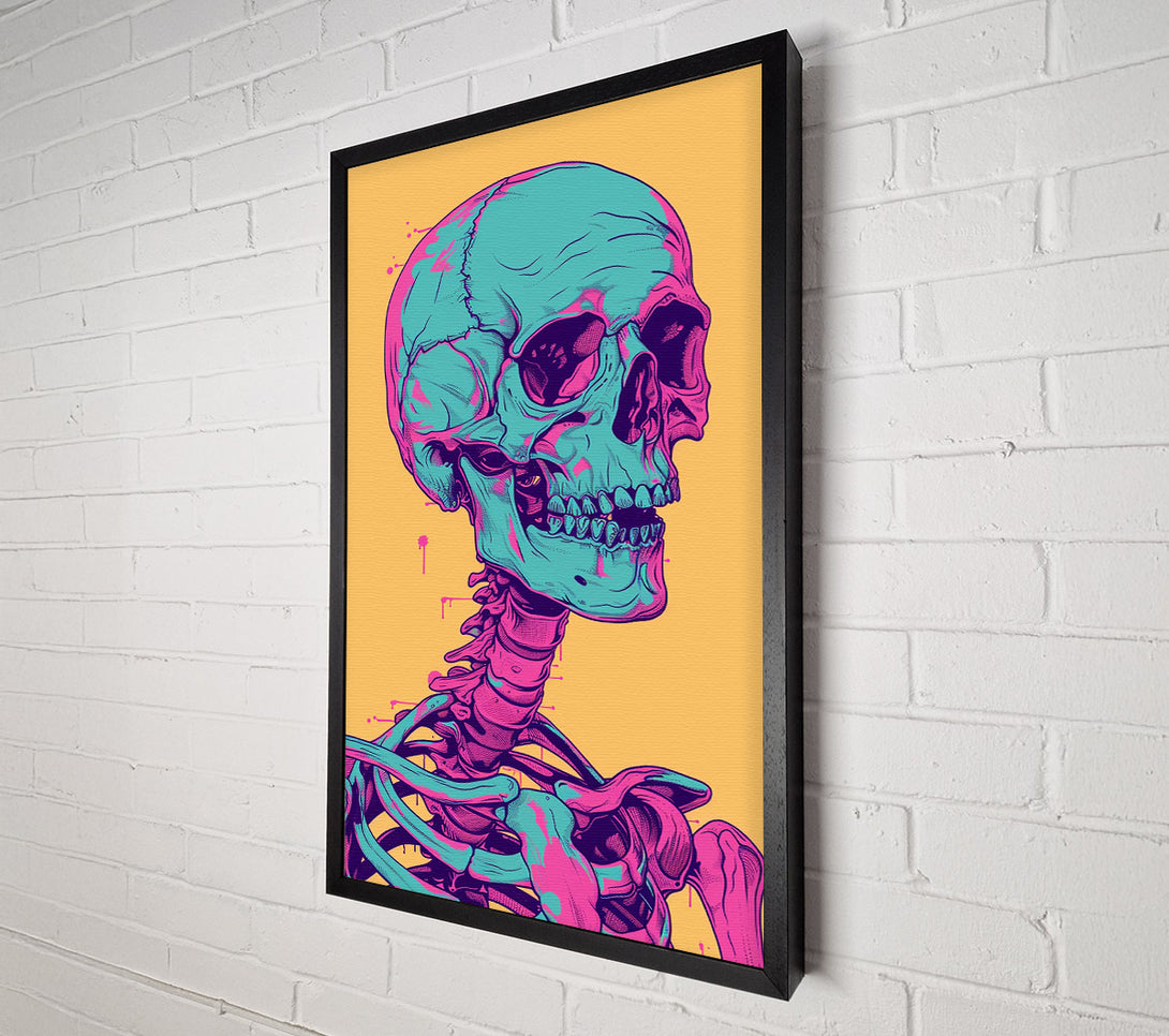  A Canvas Print of Neon Skeleton Canvas Art