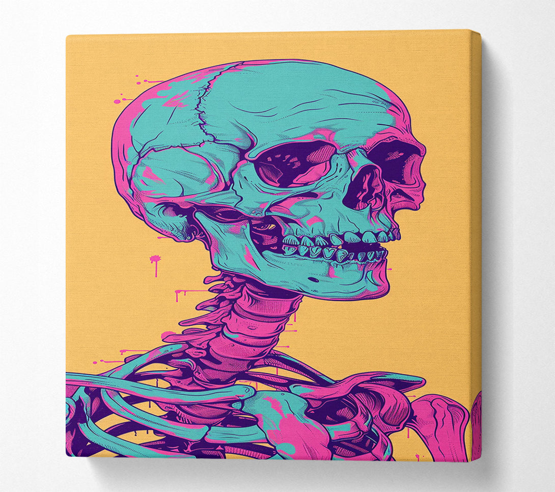  A Canvas Print of Neon Skeleton Canvas Art