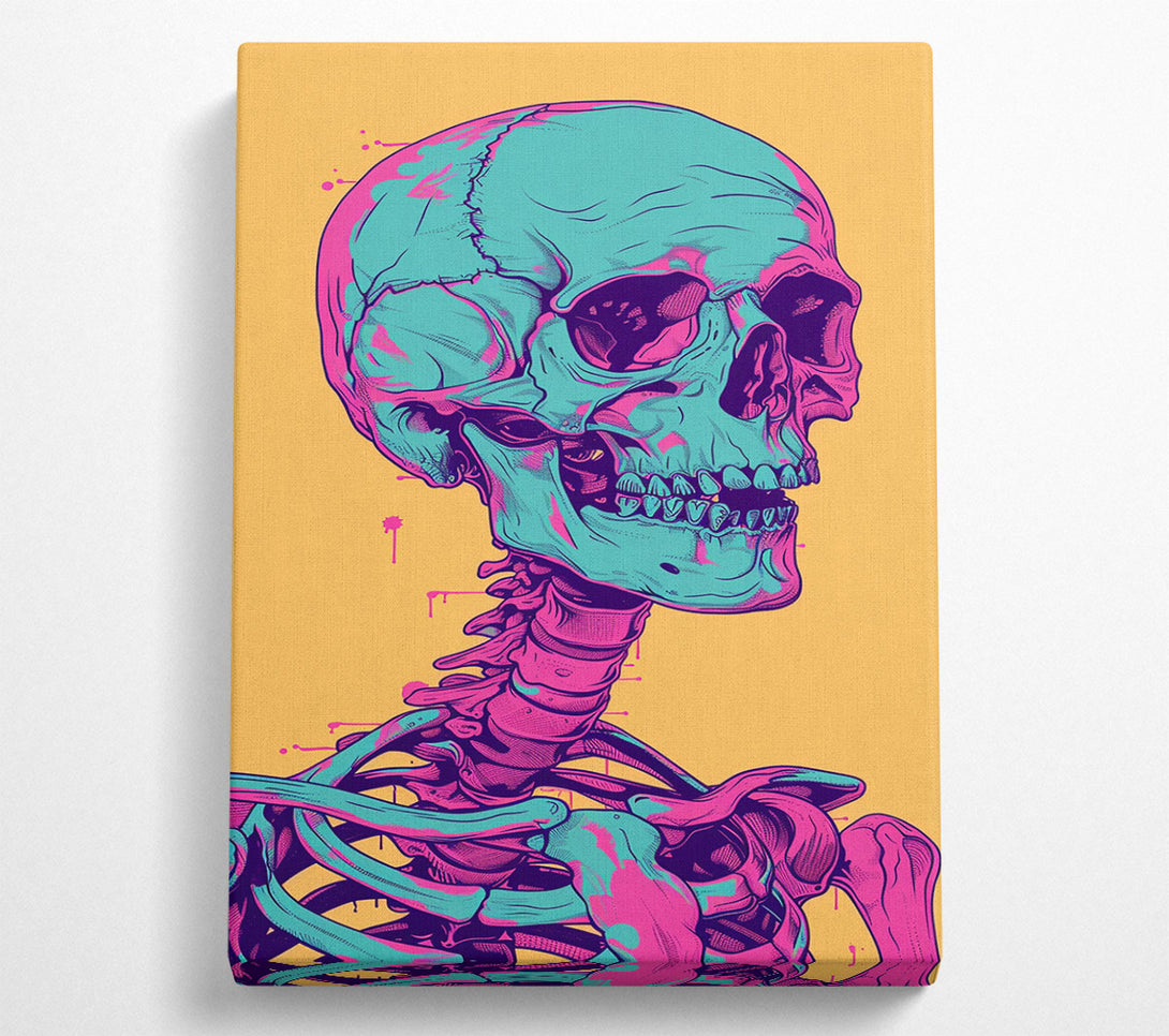  A Canvas Print of Neon Skeleton Canvas Art