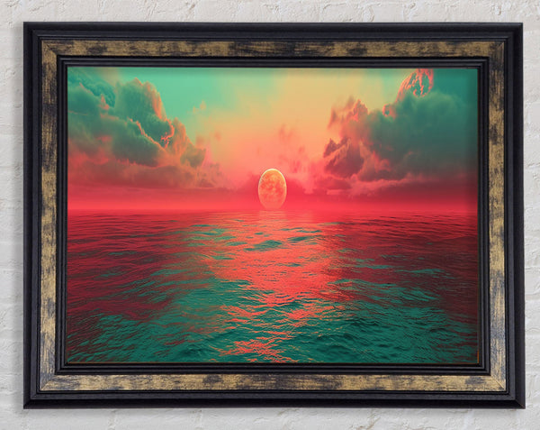 Neon Sunset Framed Print