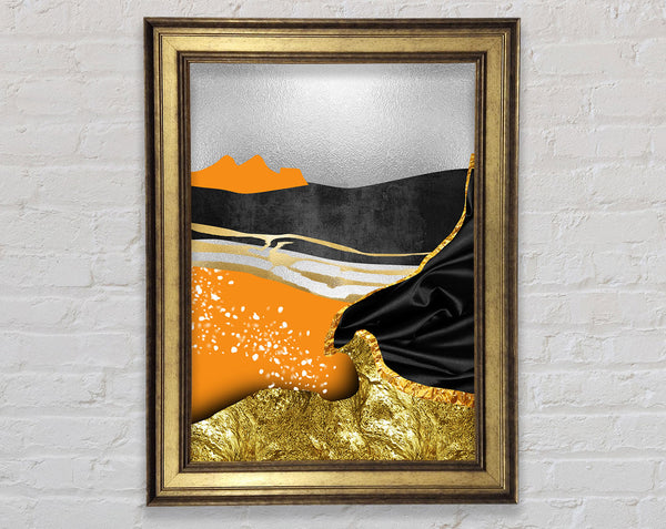 Orange And White Abstract Framed Print