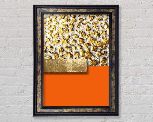 Orange And Gold Squares Framed Print