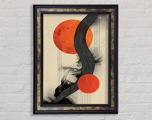 Orange Circle Wave Framed Print