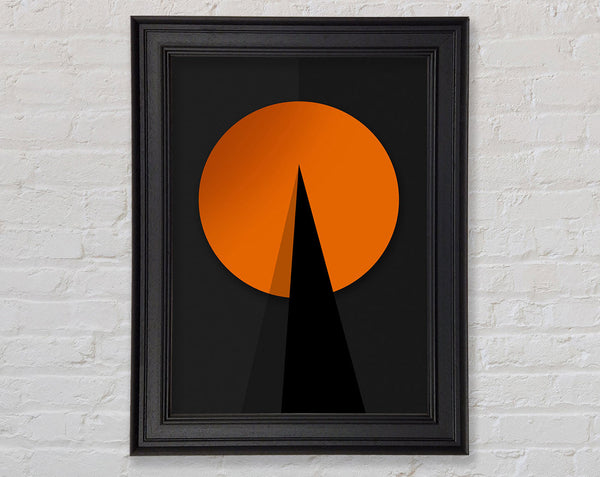 Orange Circle  Black Triangle Framed Print