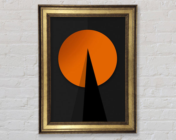 Orange Circle  White Triangle Framed Print