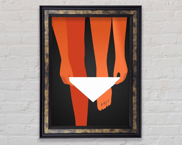 Orange Lady With Walnut Underwear Framed Print