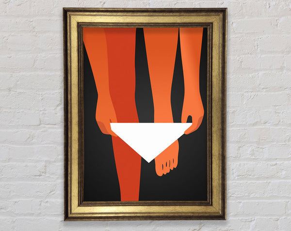 Orange Lady With White Underwear Framed Print