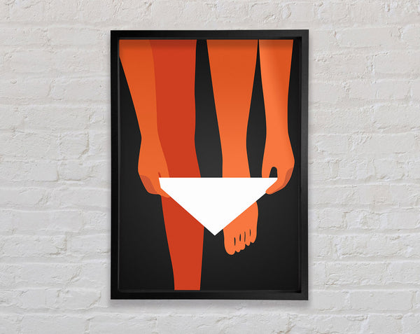 Orange Lady With White Underwear Framed Print