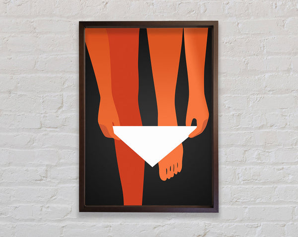 Orange Lady With Walnut Underwear Framed Print