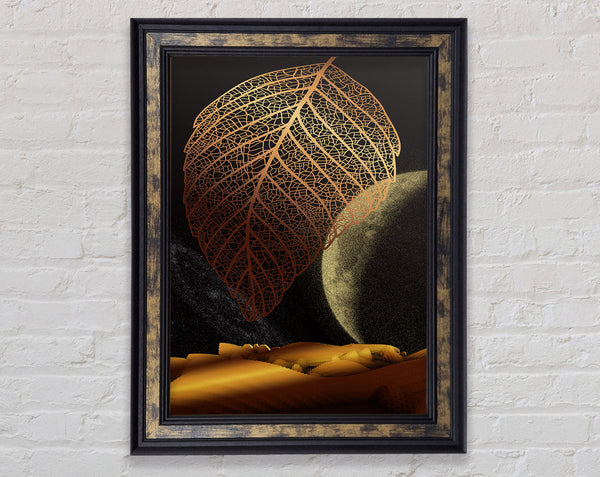 Orange Leaf In Space Framed Print